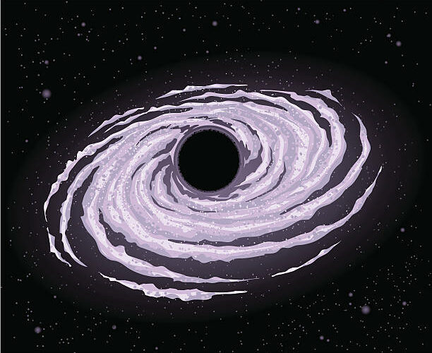 illustration of a black hole in the middle of a galaxy